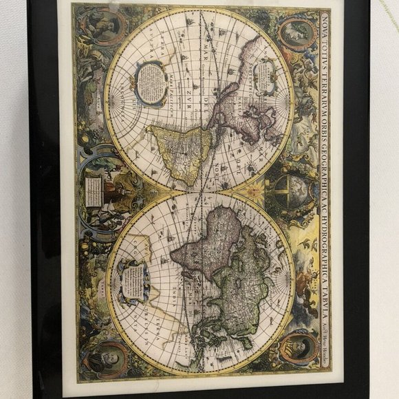 Black Lacquered Box with Nautical Old World Map - Engravable - Picture 2 of 11